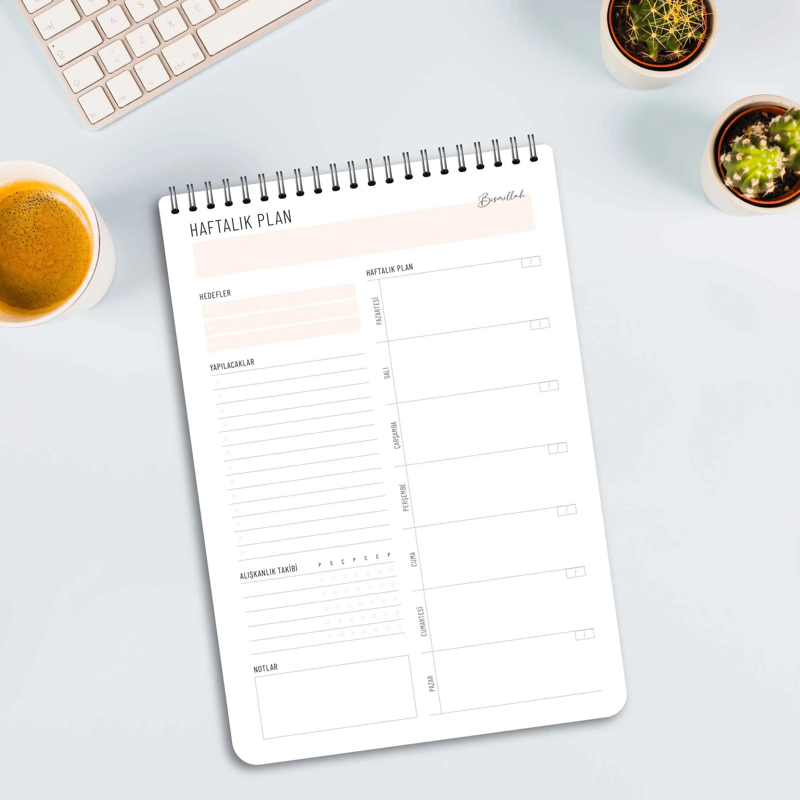 İlviya - Namaz Takipçili - Spiralli Haftalık Planlayıcı - Görsel 2