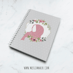 Pembe Çiçekli Tesettürlü Kız - Defter