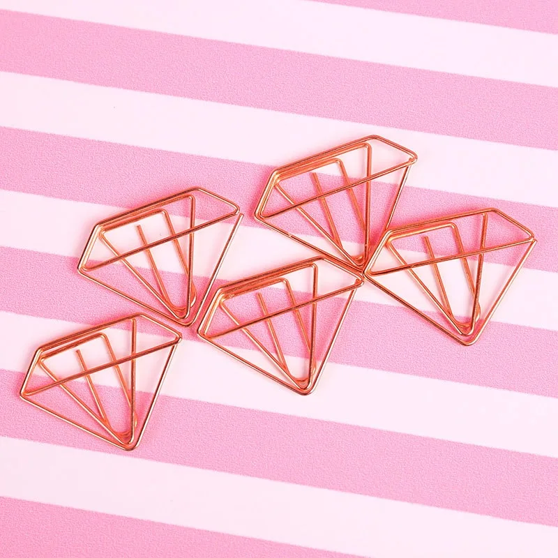 Mini Metal Üçgen Tutamaç Bronz Elmas Kağıt Tutucu - Görsel 1