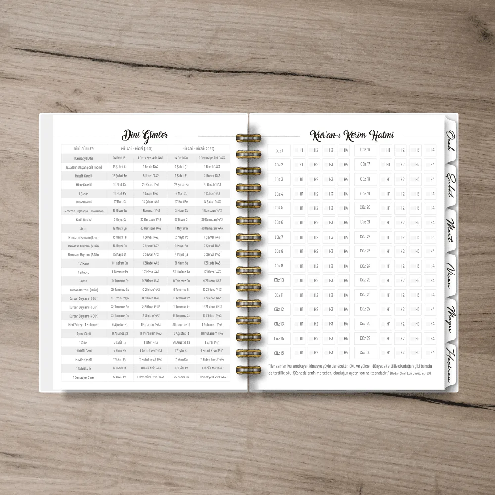 Müzehher Tropikal Çiçekli İslami ve Tarihsiz Yıllık Planlayıcı - Görsel 2