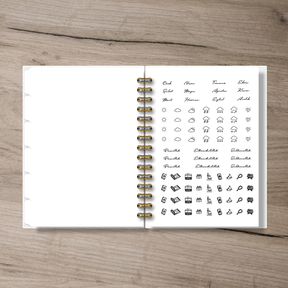 Müzehher Tropikal Çiçekli İslami ve Tarihsiz Yıllık Planlayıcı - Görsel 11