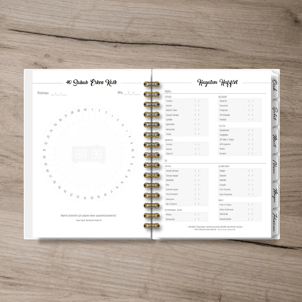 Müzehher Tropikal Çiçekli İslami ve Tarihsiz Yıllık Planlayıcı - Görsel 4