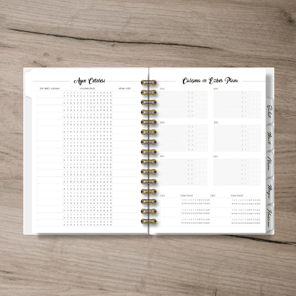 Müzehher Tropikal Çiçekli İslami ve Tarihsiz Yıllık Planlayıcı - Görsel 8