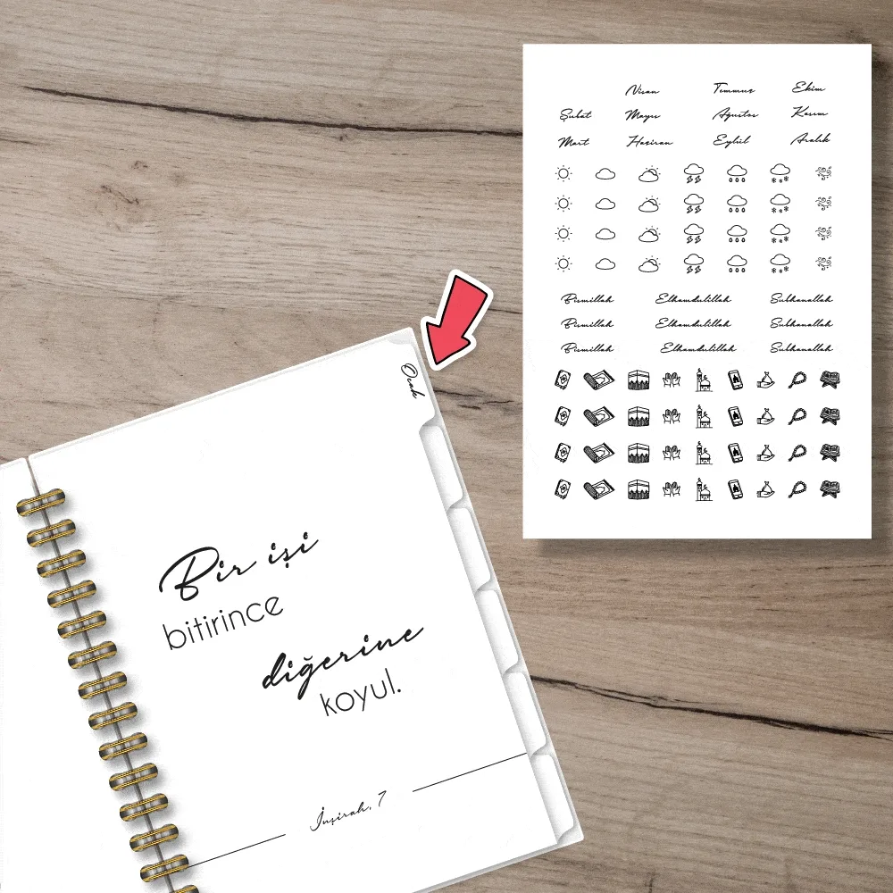 Müzehher Tropikal Çiçekli İslami ve Tarihsiz Yıllık Planlayıcı - Görsel 12