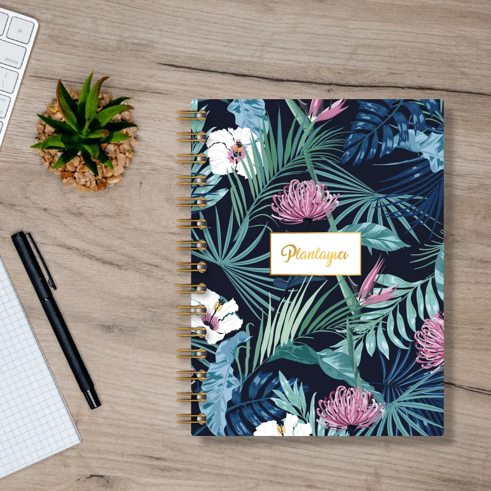 Müzehher Tropikal Çiçekli İslami ve Tarihsiz Yıllık Planlayıcı - Görsel 1