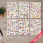 My Life Sticker Seti - Ajanda, Defter, Planlayıcı İçin 350 Adet Sticker Seti #35