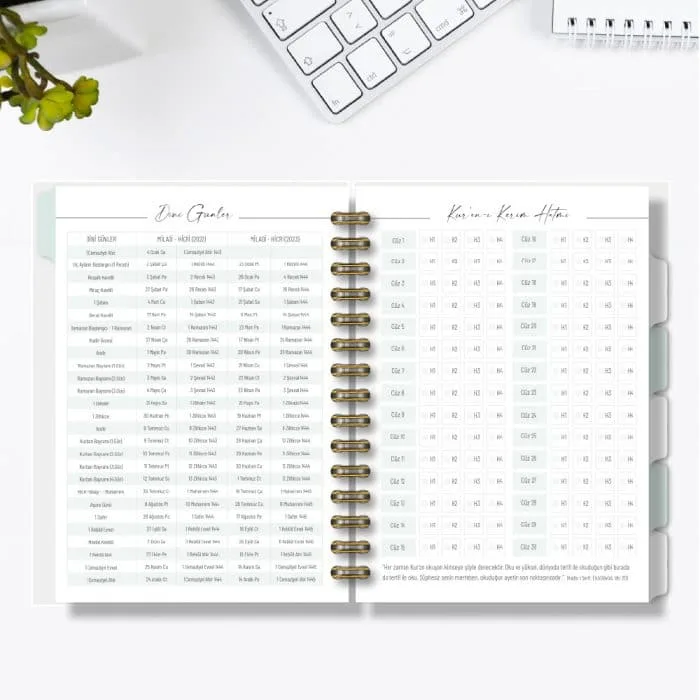 Bade İslami ve Tarihsiz Yıllık Planlayıcı + 4 Yaprak Sticker Hediyeli - Görsel 2