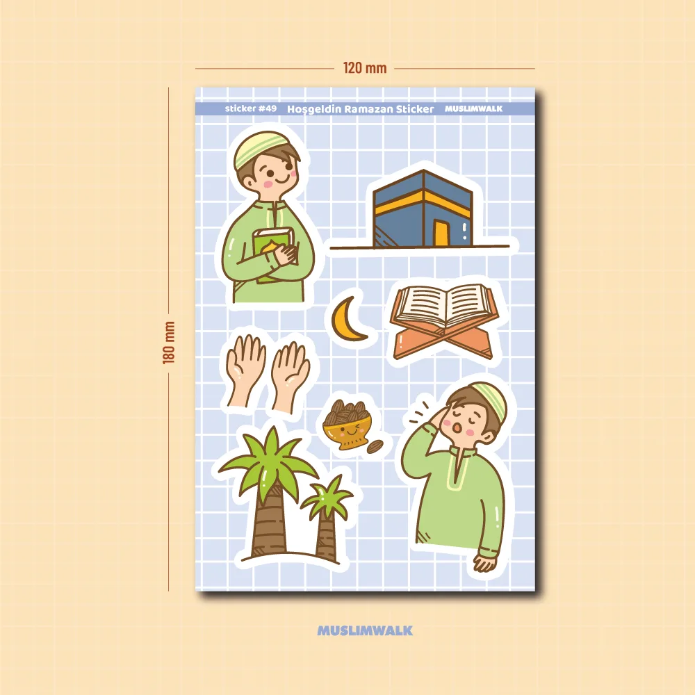 Hoşgeldin Ramazan Sticker Seti - Çocuklar İçin Ramazan Oruç Etiket Seti #49 - Görsel 3