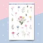 Lilisa Çiçekli Sticker – Planlayıcı Sticker Seti #59
