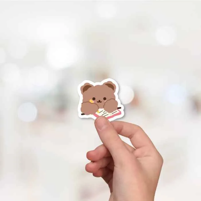 Study Hard - Bear Sticker Seti – Laptop Telefon Planlayıcı Dolap İçin Sticker Seti #64 - Görsel 2