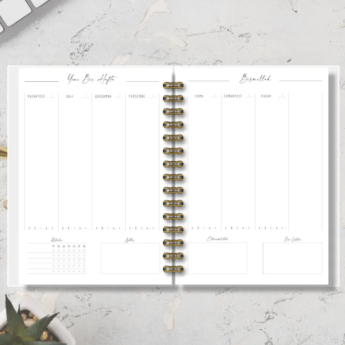 Defain Çiçek Bahçesi Tarihsiz Minimal Yıllık Planlayıcı - Görsel 7