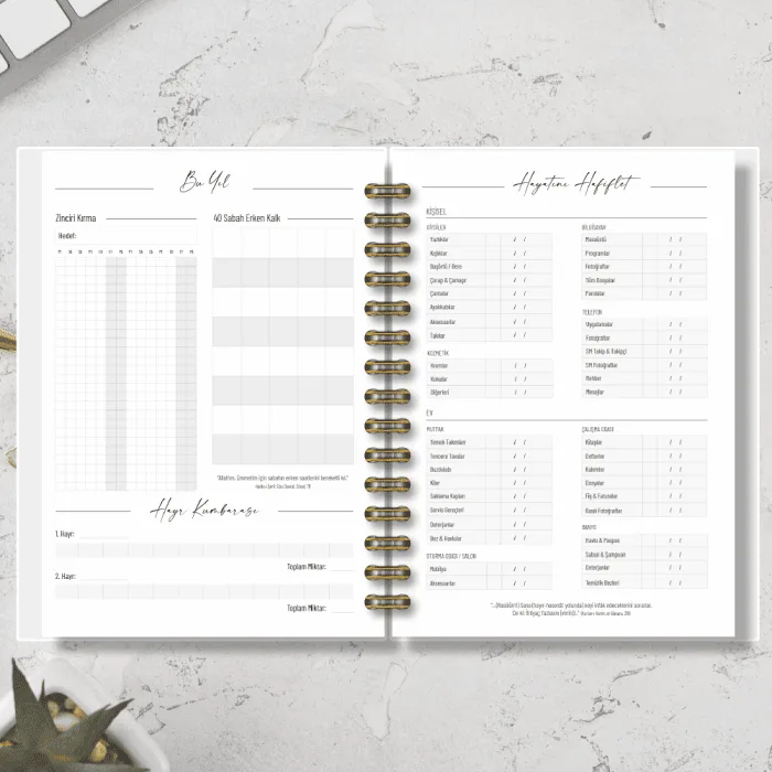 Defain Çiçek Bahçesi Tarihsiz Minimal Yıllık Planlayıcı - Görsel 3