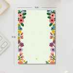 Beliz Yeşil Çiçekli - Yırtat Mini Notluk