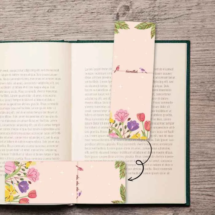 Birda - Bismillah Kuşlu - Dikey Kitap Ayracı - A123 - Görsel 1