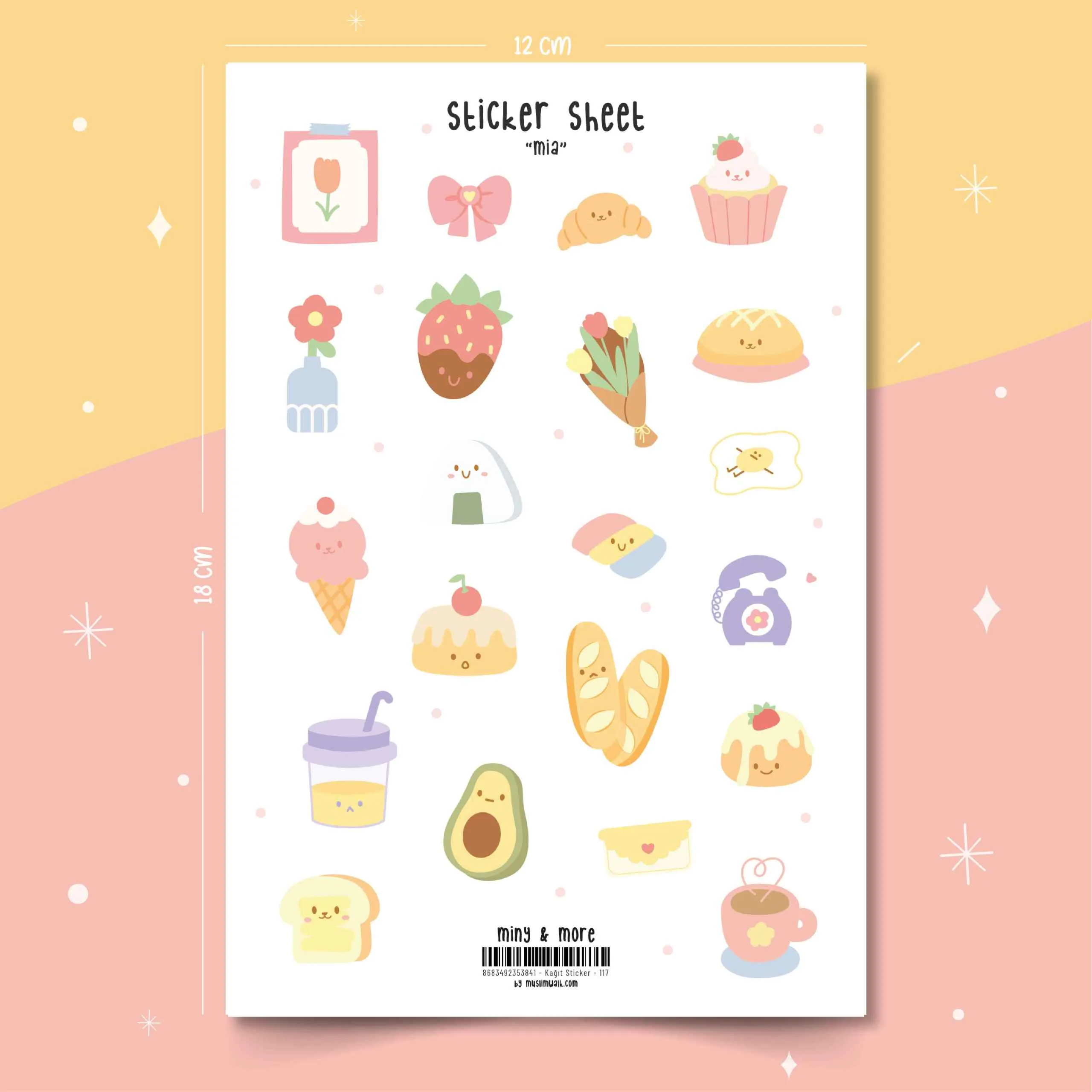Mia- Kawaii Temalı Sticker Seti #117 - Görsel 1