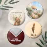 📌 Hasen - Filistin - 4'lü İğneli Rozet Seti