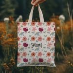 Selam - Çiçekli - Bez Çanta