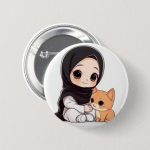 Ayla - Kedili Kız - İğneli Rozet