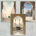 Uthra - 3 Mescid - 3'lü İslami Çerçevesiz Poster Seti - Görsel 2