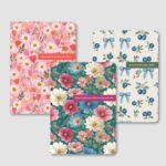 Gülrâ - Çiçek Desenli - 3'lü Mininote Defter