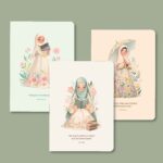Hüsnâle - Zarif Çiçekli Kızlar - 3'lü Mininote Defter