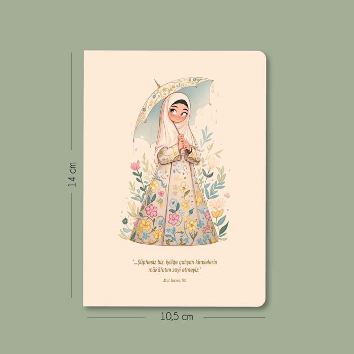 Hüsnâle - Zarif Çiçekli Kızlar - 3'lü Mininote Defter - Görsel 2