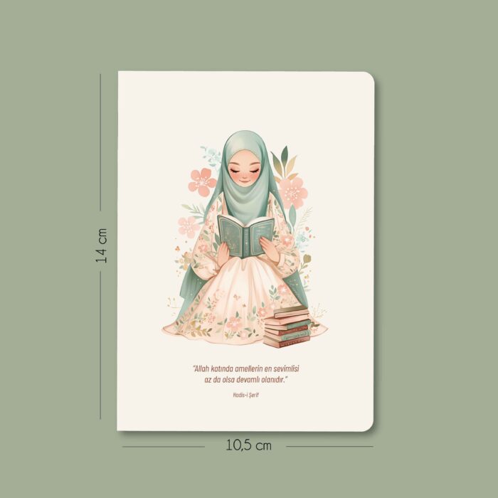 Hüsnâle - Zarif Çiçekli Kızlar - 3'lü Mininote Defter - Görsel 4