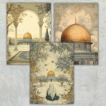 Nuriel - Mescid-i Aksa - 3'lü İslami Çerçevesiz Poster Seti - Görsel 2