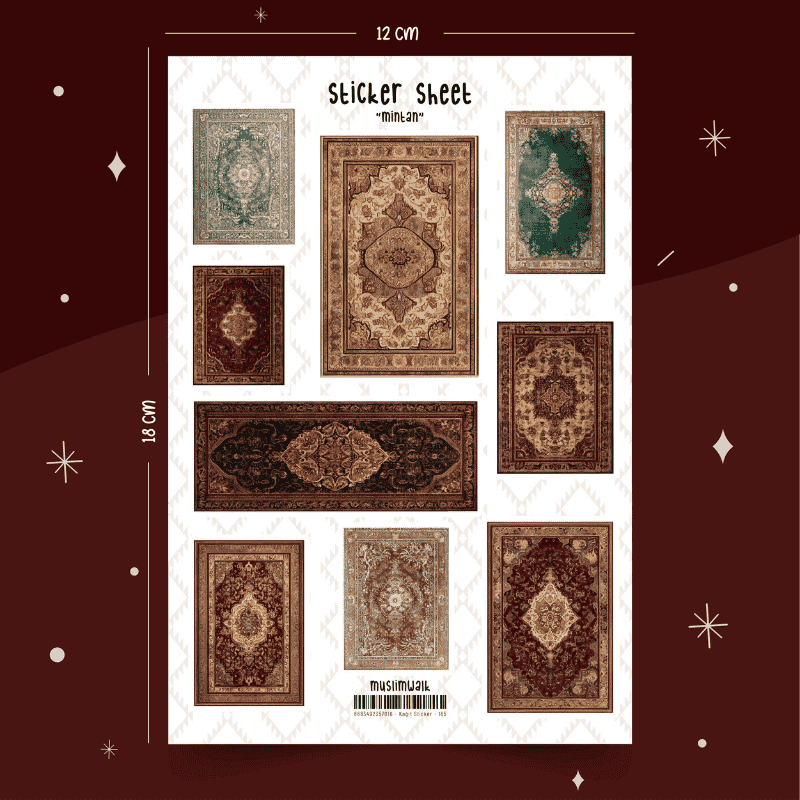 Copy of Copy of Copy of Copy of Pink Floral Background Instagram Post.pdf Mintan - Kilim Desenli Sticker Seti #165 - Görsel 1