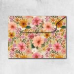 Çise - Renkli Çiçekli 16x22cm Kalın Hediye Zarfı - Görsel 2
